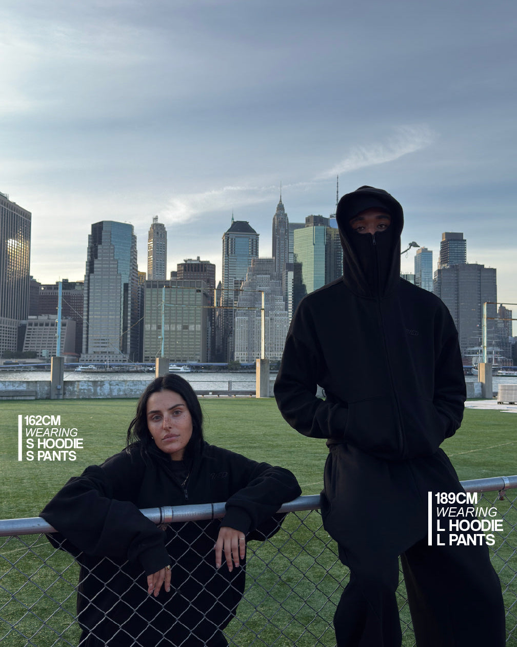 SWEATS® ALL BLACK - BALACLAVA ZIP HOODIE