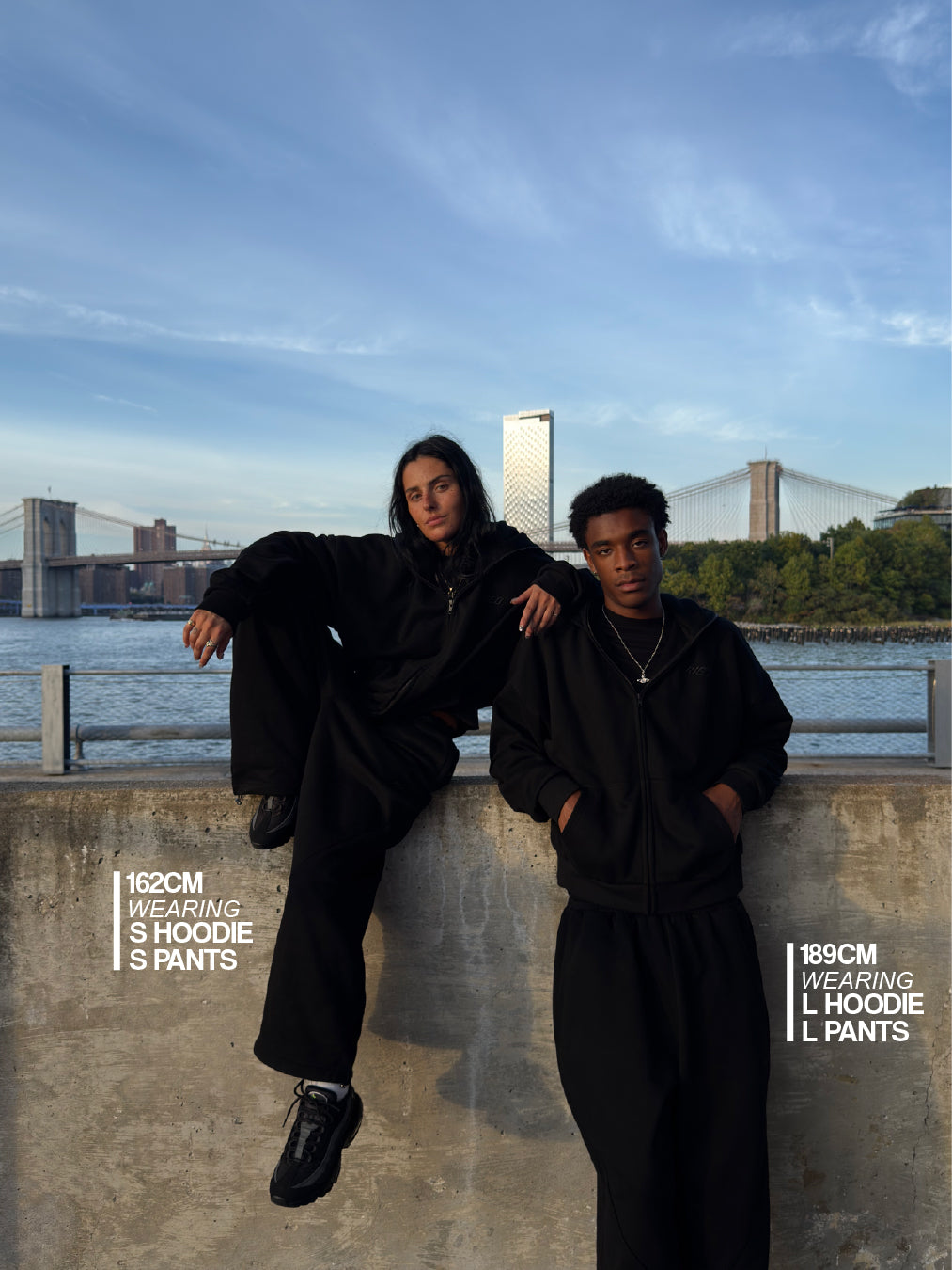 SWEATS® ALL BLACK - OPEN LEG JOGGER