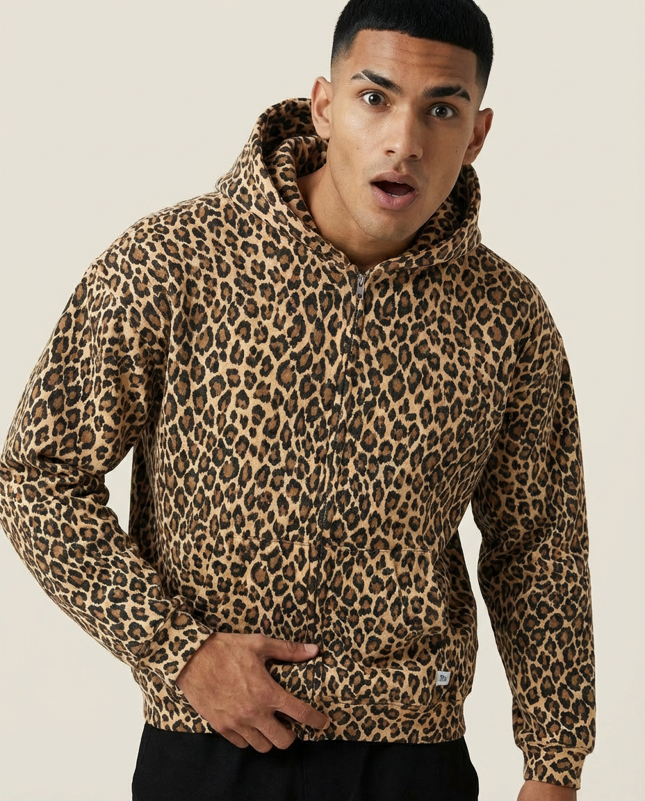 SWEATS® Leopard Zip-up hoodie