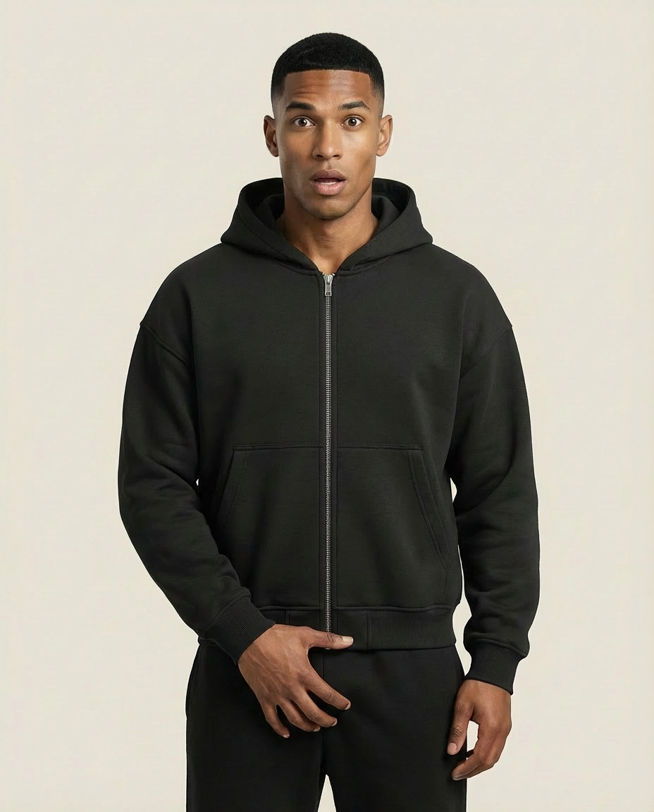 Sweats - Embossed Hood Logo Full-Zip Hoodie