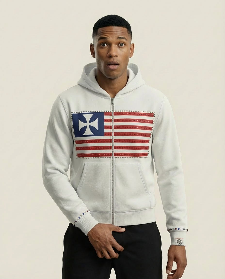 Sweats - Flag Graphic Full-Zip Hoodie