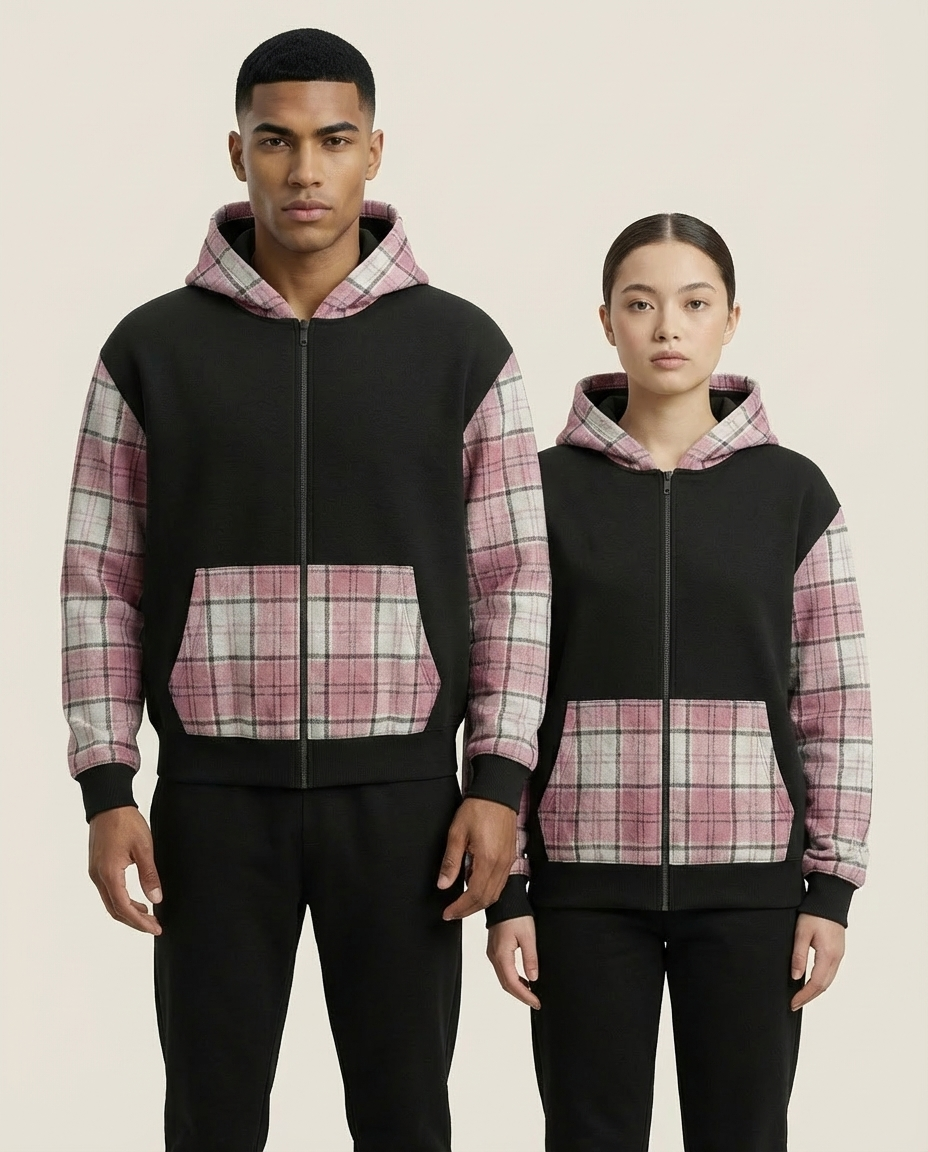Sweats - Plaid Full-Zip Hoodie
