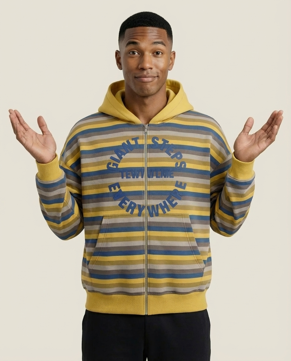 Sweats - Retro Stripe Full-Zip Hoodie
