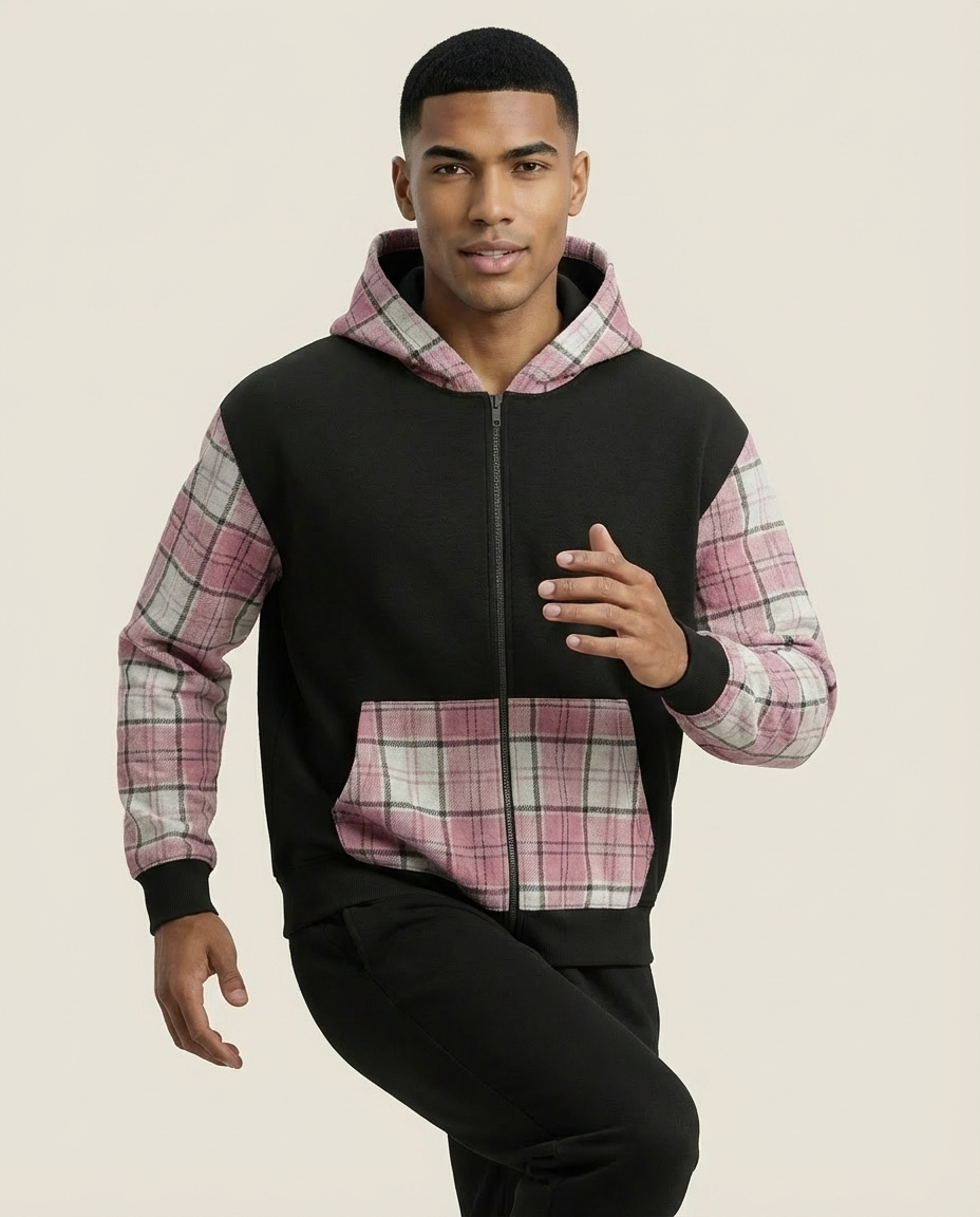 Sweats - Plaid Full-Zip Hoodie