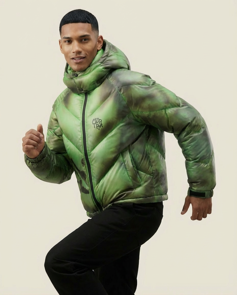 Sweats - Graphic Hooded Puffer Jacket