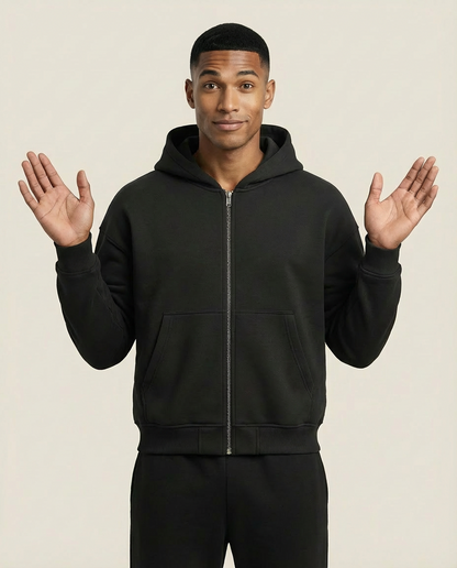 Sweats - Embossed Hood Logo Full-Zip Hoodie