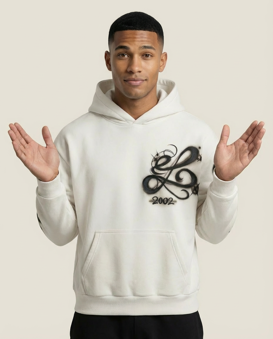 Sweats - Airbrush Script Graphic Pullover Hoodie