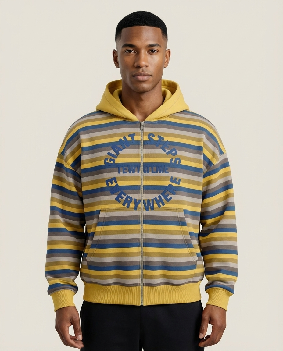 Sweats - Retro Stripe Full-Zip Hoodie