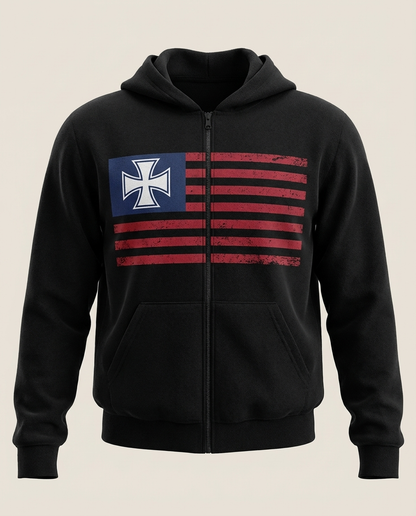 Sweats - Flag Graphic Full-Zip Hoodie