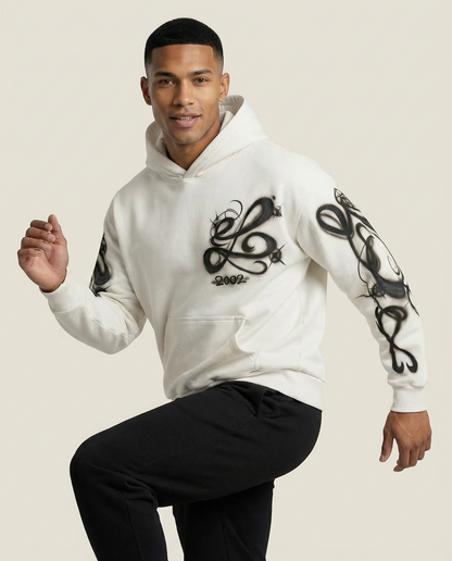 Sweats - Airbrush Script Graphic Pullover Hoodie