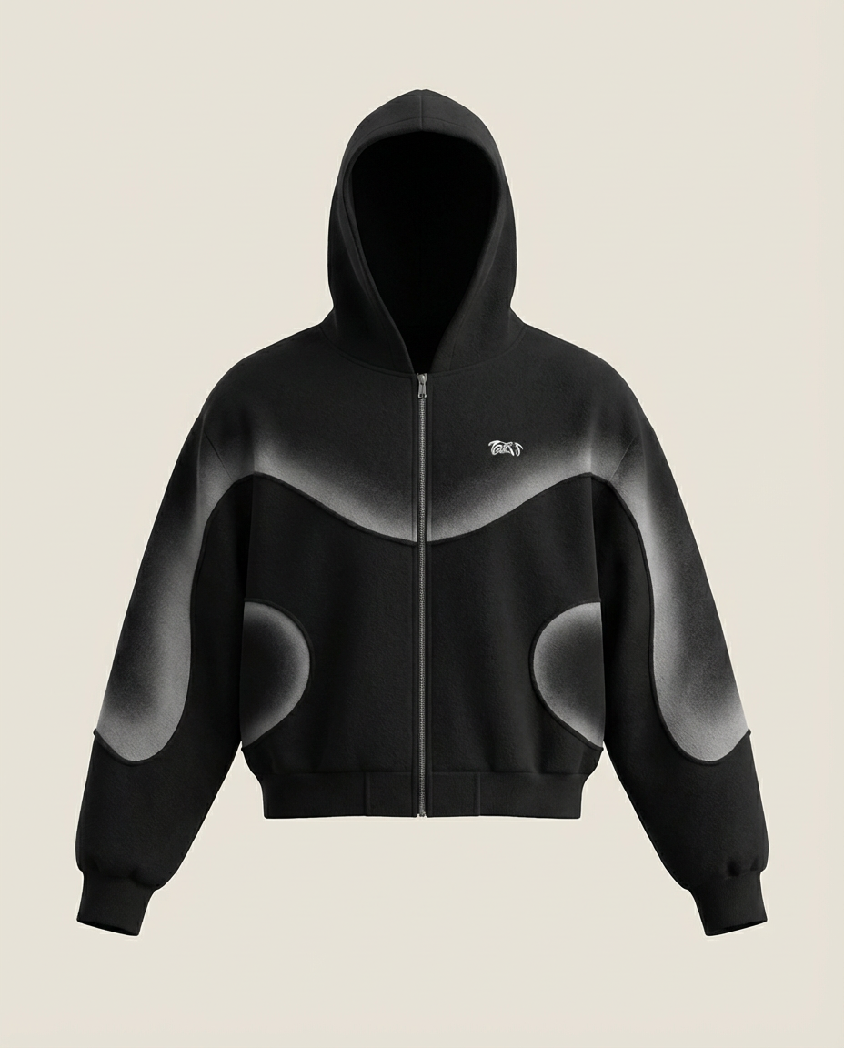 Sweats - Curved Panel Graphic Full-Zip Hoodie