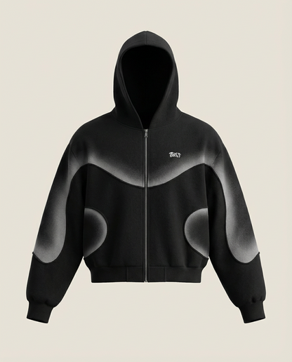 Sweats - Curved Panel Graphic Full-Zip Hoodie