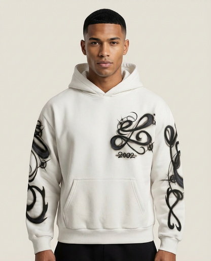 Sweats - Airbrush Script Graphic Pullover Hoodie