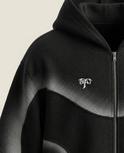Sweats - Curved Panel Graphic Full-Zip Hoodie