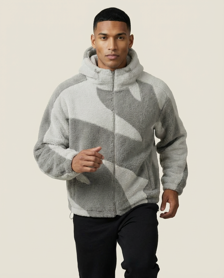 Sweats - Abstract Print Full-Zip Hoodie