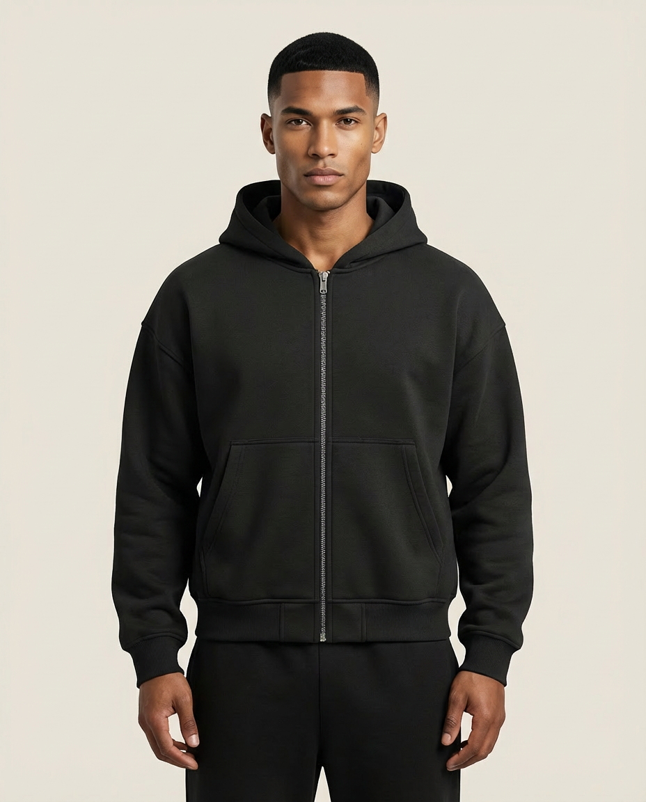 Sweats - Embossed Hood Logo Full-Zip Hoodie
