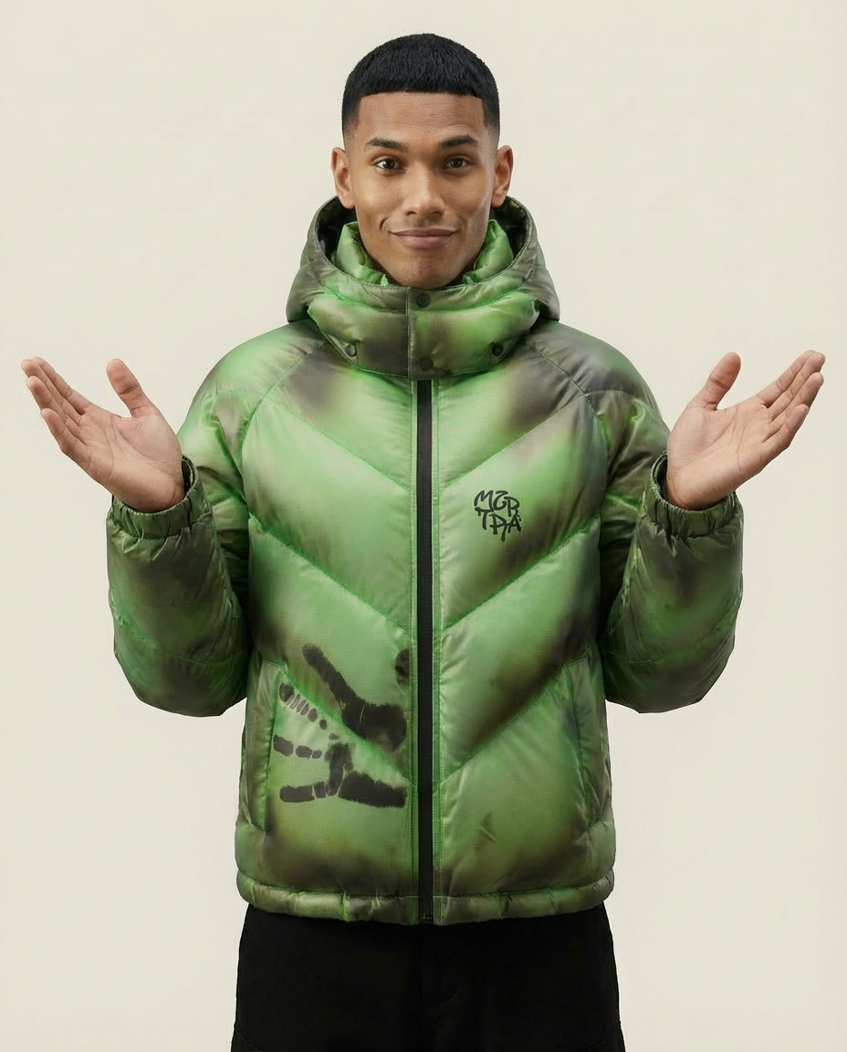 Sweats - Graphic Hooded Puffer Jacket