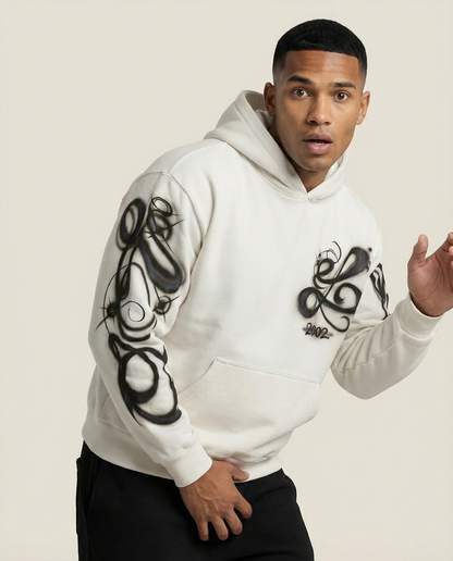 Sweats - Airbrush Script Graphic Pullover Hoodie