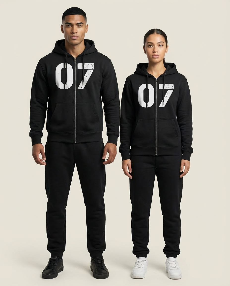 Sweats - Number Print Zip Up Hoodie