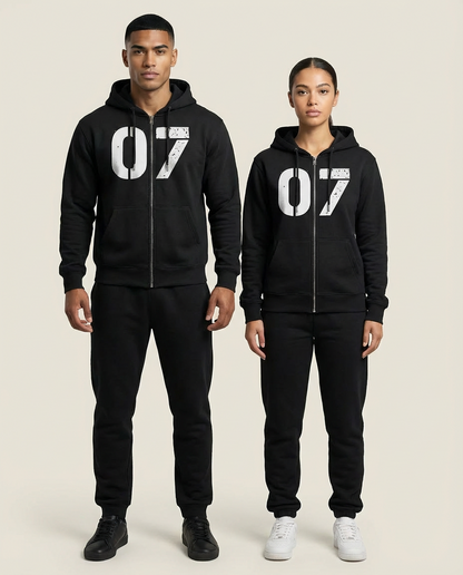 Sweats - Number Print Zip Up Hoodie