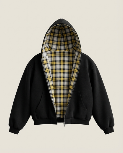 Sweats - Reversible Plaid Zip-Up Hoodie