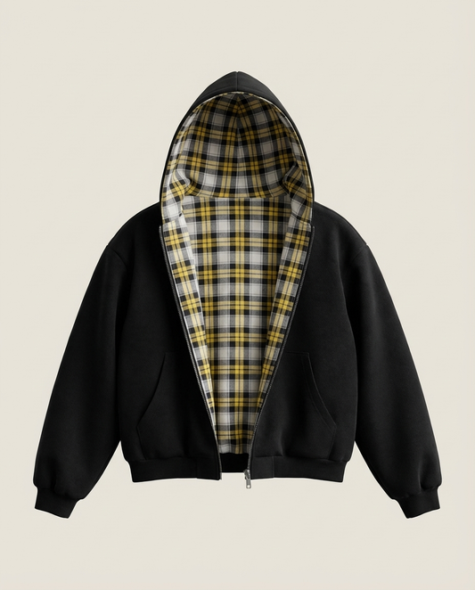 Sweats - Reversible Plaid Zip-Up Hoodie