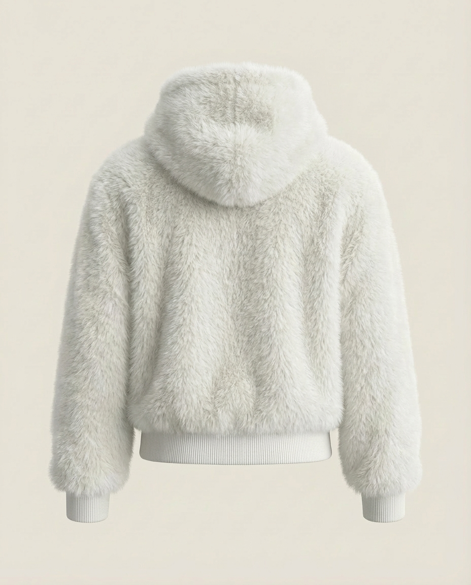 Sweats - Faux Fur Zip-Up Bomber Jacket