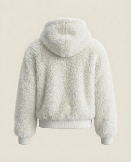 Sweats - Faux Fur Zip-Up Bomber Jacket