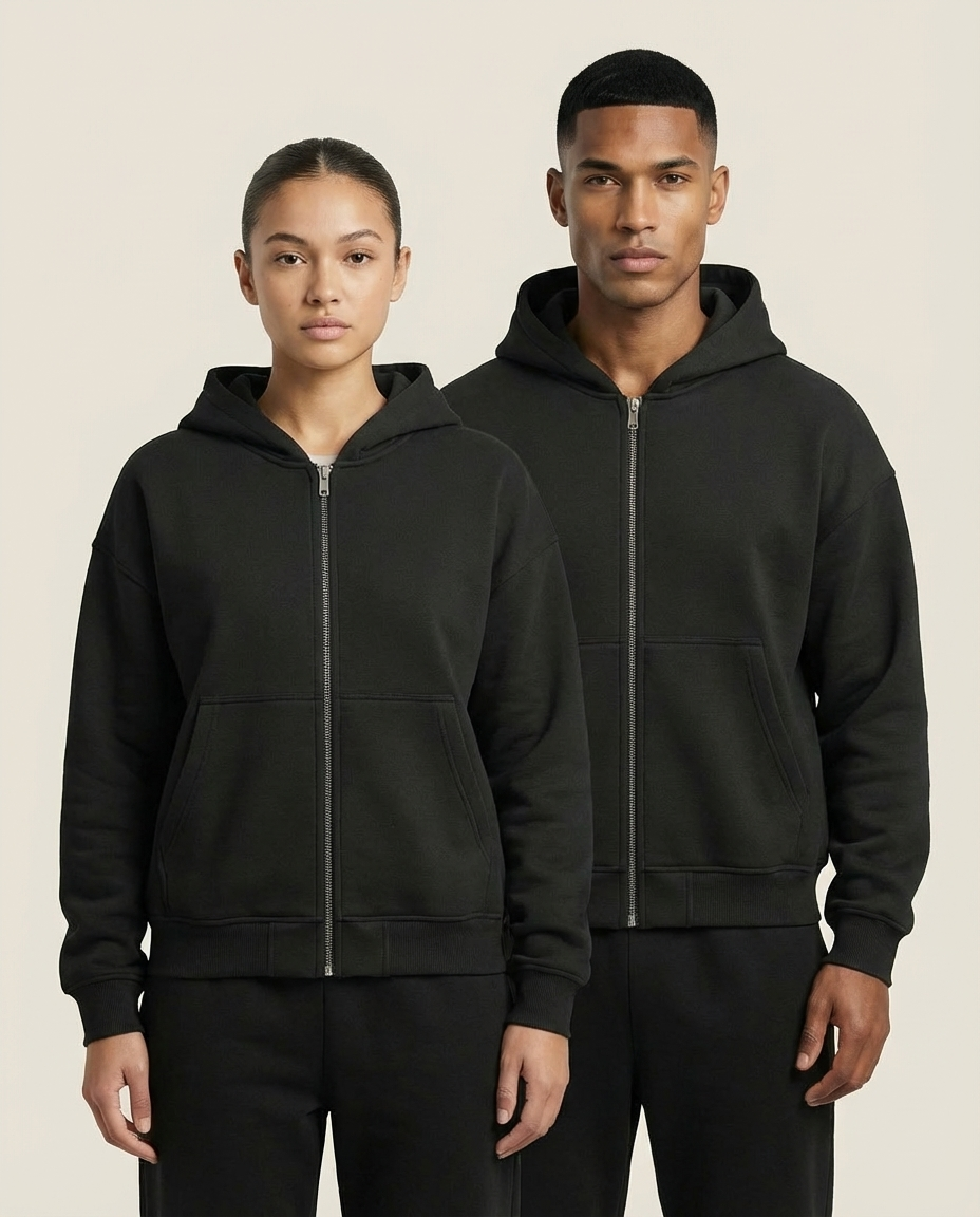 Sweats - Embossed Hood Logo Full-Zip Hoodie