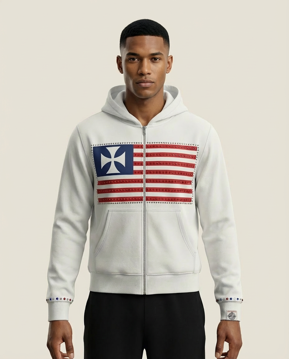 Sweats - Flag Graphic Full-Zip Hoodie