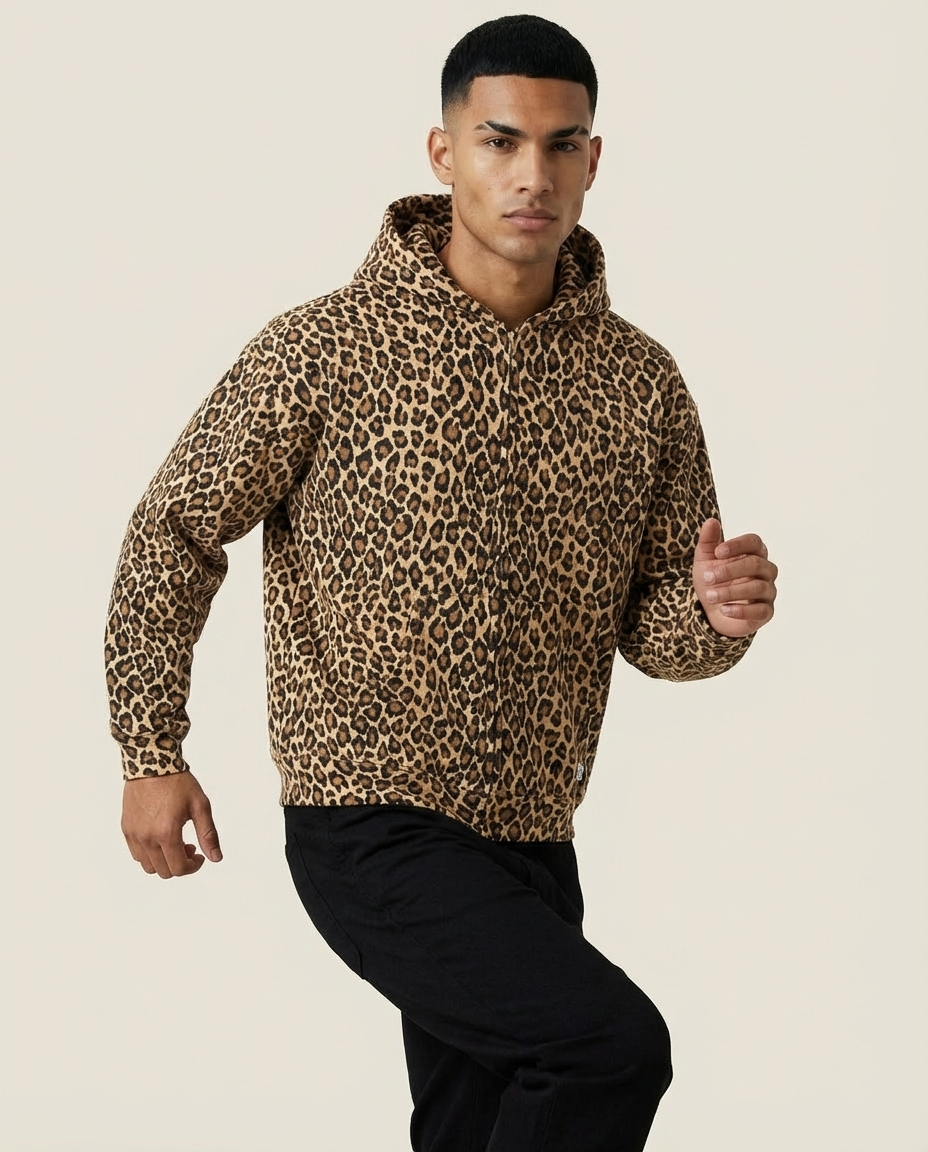 SWEATS® Leopard Zip-up hoodie
