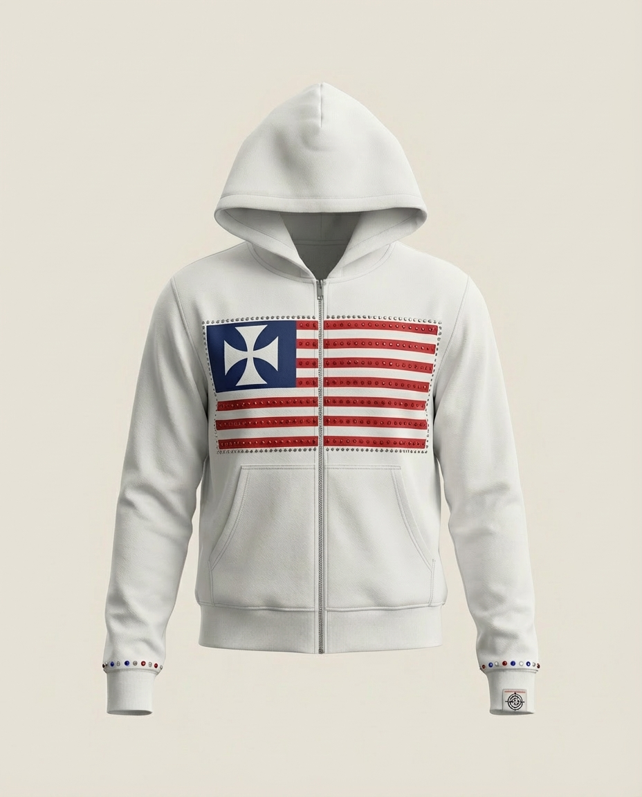 Sweats - Flag Graphic Full-Zip Hoodie