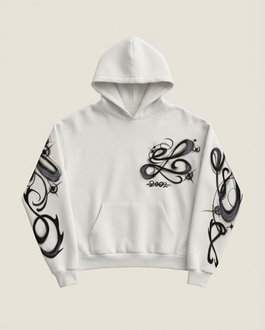 Sweats - Airbrush Script Graphic Pullover Hoodie