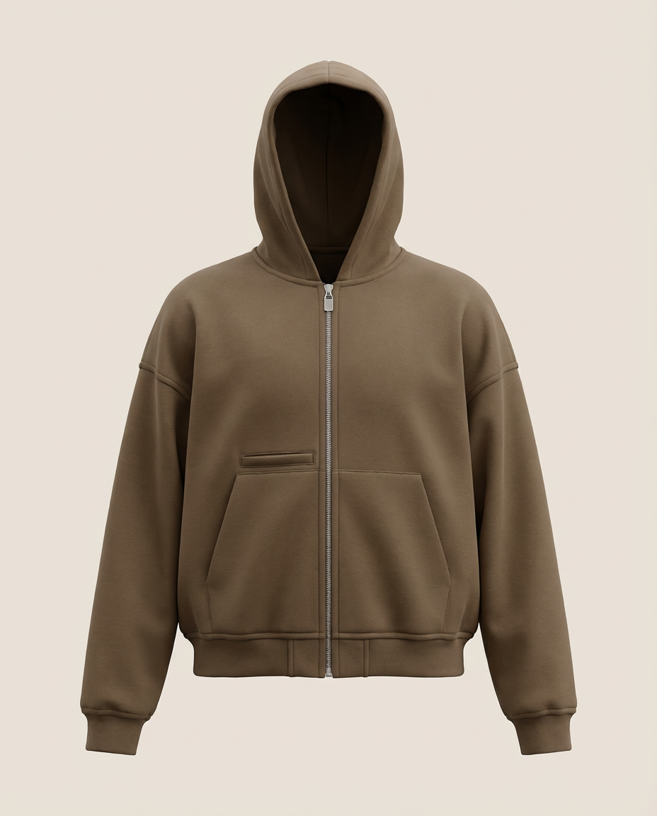 Sweats - Embossed Hood Logo Full-Zip Hoodie