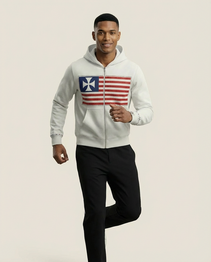 Sweats - Flag Graphic Full-Zip Hoodie
