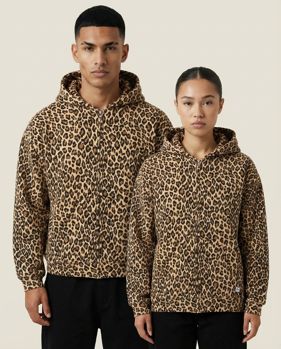 SWEATS® Leopard Zip-up hoodie