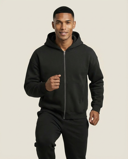 Sweats - Embossed Hood Logo Full-Zip Hoodie