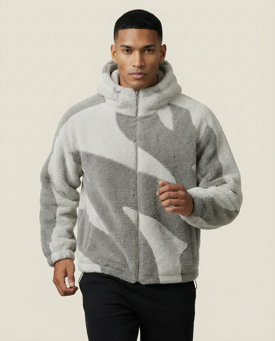 Sweats - Abstract Print Full-Zip Hoodie