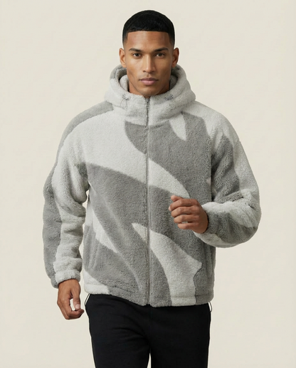 Sweats - Abstract Print Full-Zip Hoodie