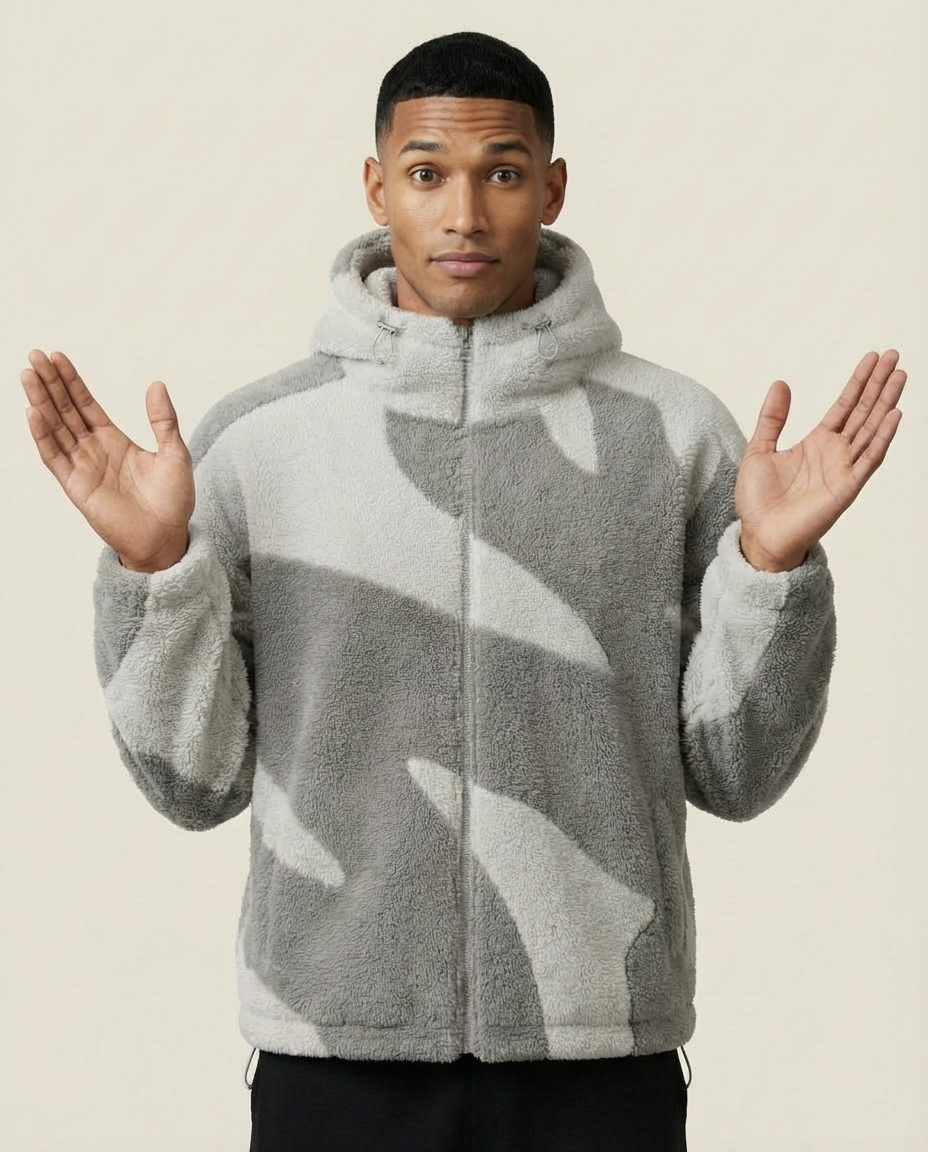 Sweats - Abstract Print Full-Zip Hoodie