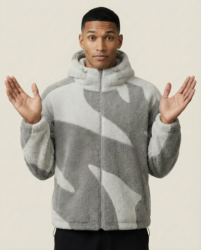 Sweats - Abstract Print Full-Zip Hoodie