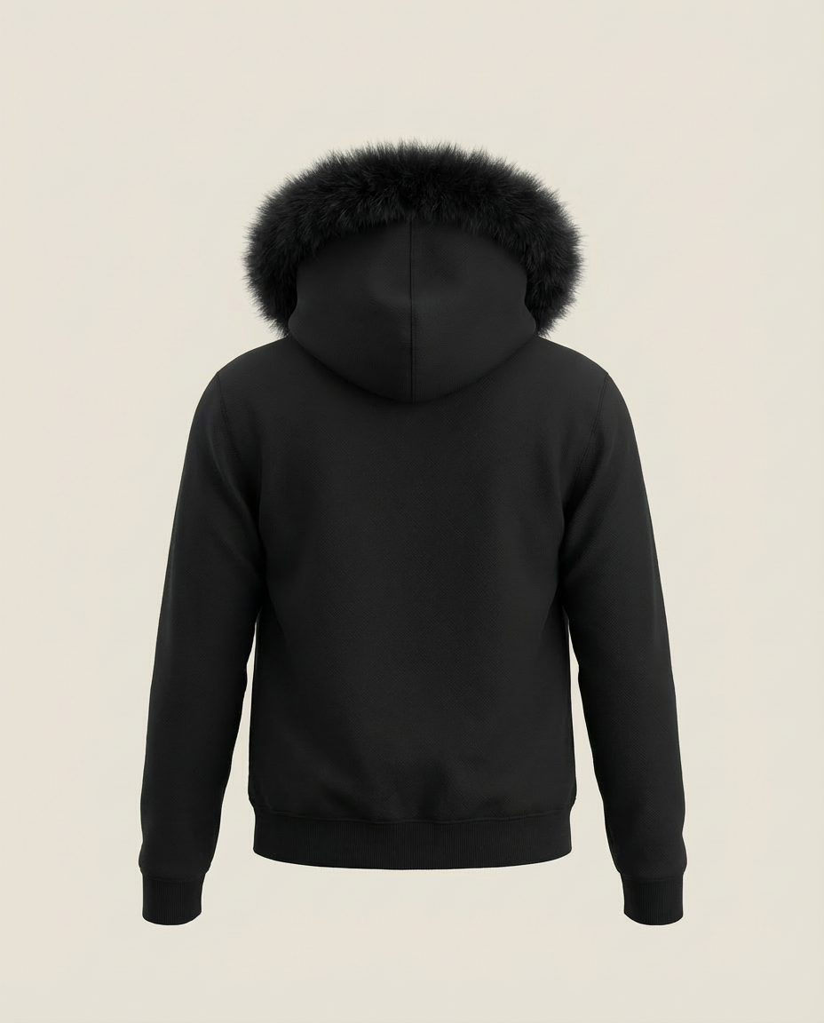 Sweats - Graphic Fur-Trim Hoodie