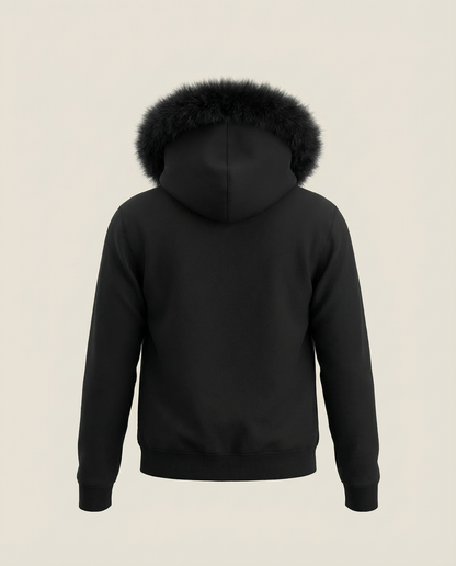 Sweats - Graphic Fur-Trim Hoodie