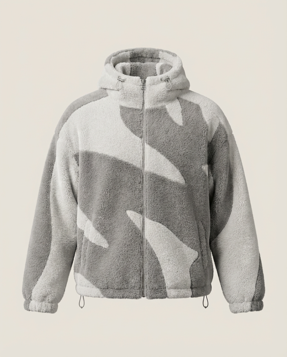 Sweats - Abstract Print Full-Zip Hoodie