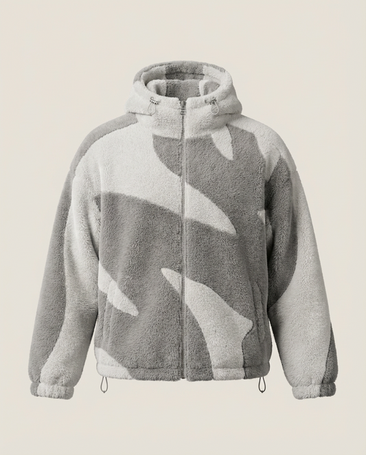 Sweats - Abstract Print Full-Zip Hoodie