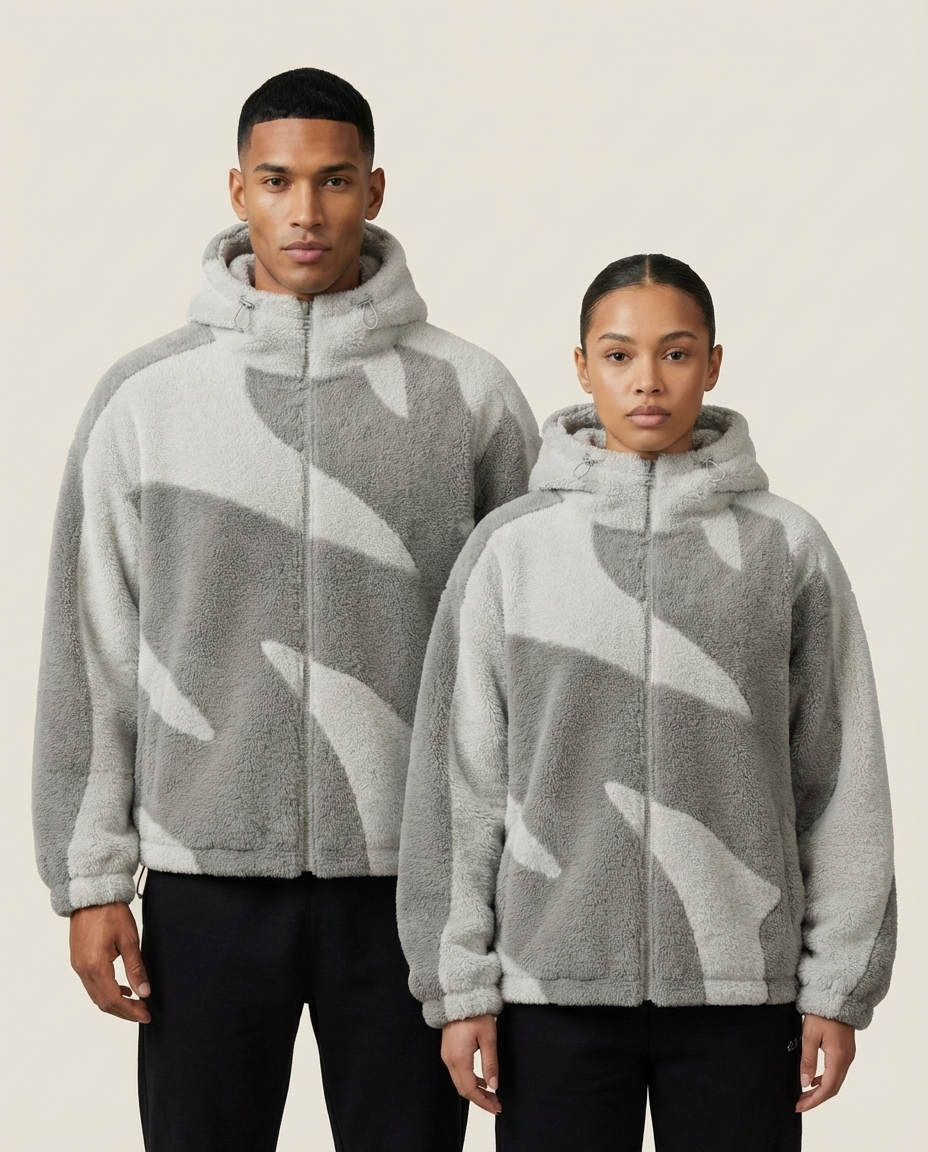 Sweats - Abstract Print Full-Zip Hoodie