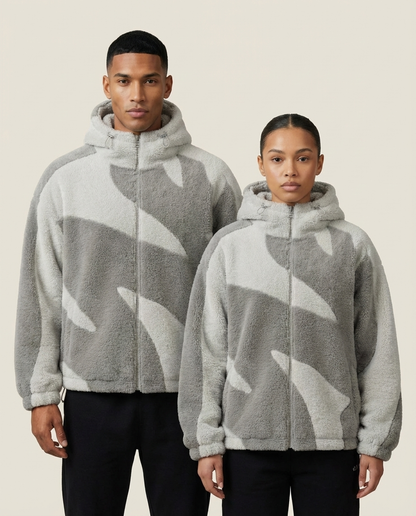 Sweats - Abstract Print Full-Zip Hoodie