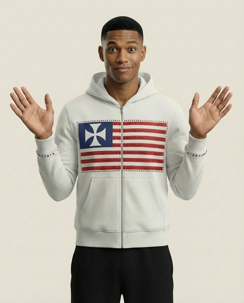Sweats - Flag Graphic Full-Zip Hoodie