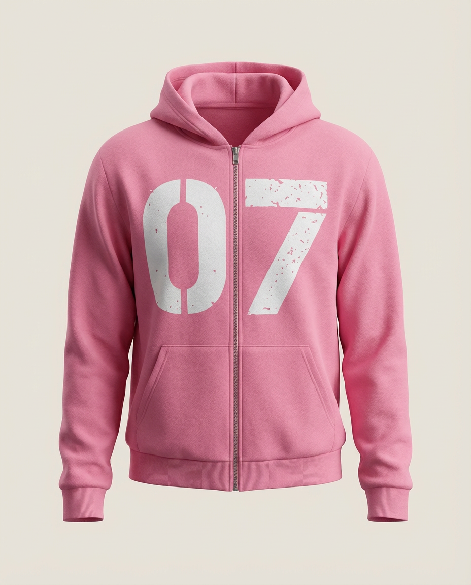 Sweats - Number Print Zip Up Hoodie