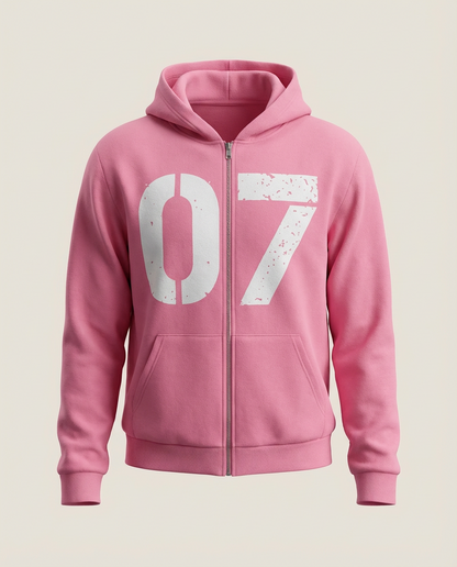 Sweats - Number Print Zip Up Hoodie
